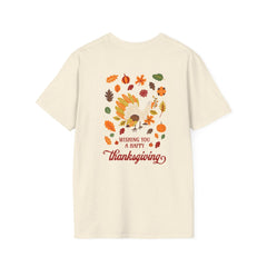 Thanksgiving Floral T-Shirt - Festive Fall Blooms Design for Women & Men