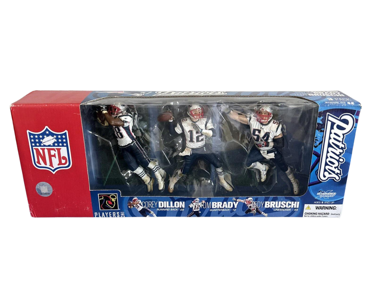 Patriots’ Elite Trio: Tom Brady, Corey Dillon & Tedy Bruschi - Exclusive McFarlane Collectible Set