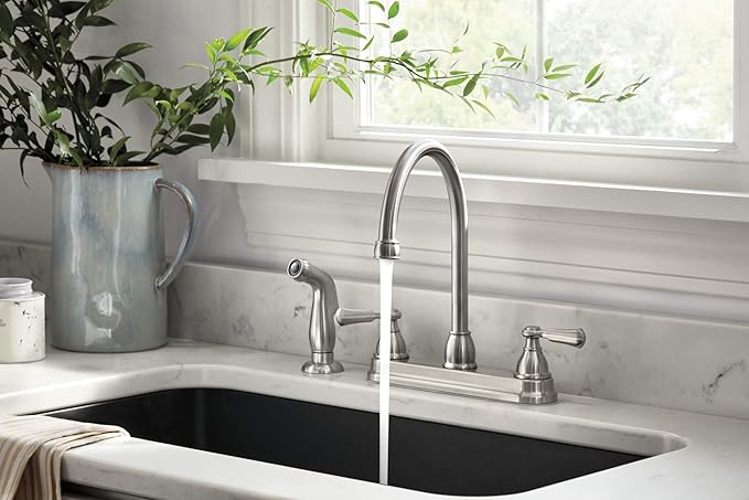 Peerless P2865LF-SS Elmhurst Two-Handle Kitchen Faucet with Spray Deck-Mount, Stainless