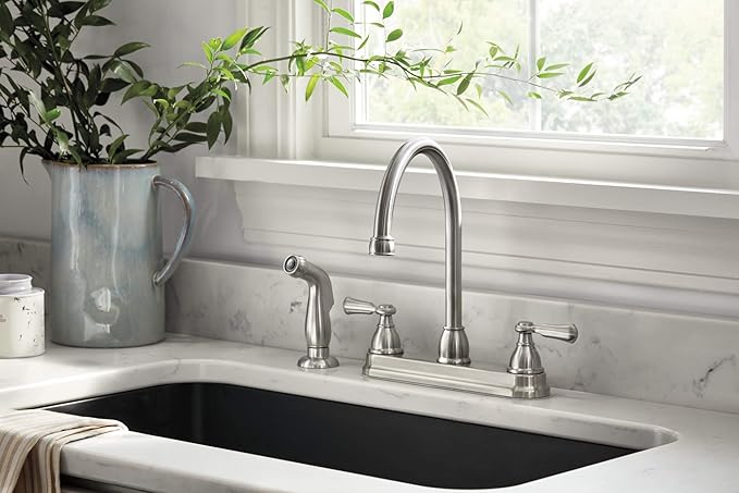 Peerless P2865LF-SS Elmhurst Two-Handle Kitchen Faucet with Spray Deck-Mount, Stainless