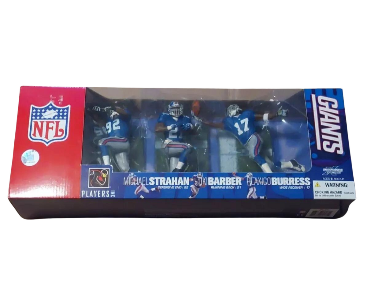 Exclusive NFL Giants Legends Trio: Strahan, Barber & Burress Collectible Figures by McFarlane