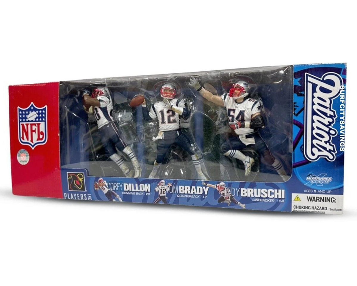 Tom Brady, Redy Bruschi & Corey Dillion Super Bowl LI Champions Action Figure Set by McFarlane Toys